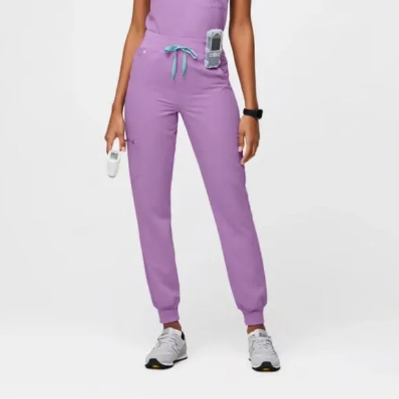 [GRAVER]★ZIPPERED LEGIC PURPLE FLOWER JOGGER PANTS Figs | Pants & Jumpsuits | Figs Lilac Dawn Zamora Jogger